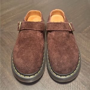 Dr. Martens Slingback Brown Suede Mules Isham
